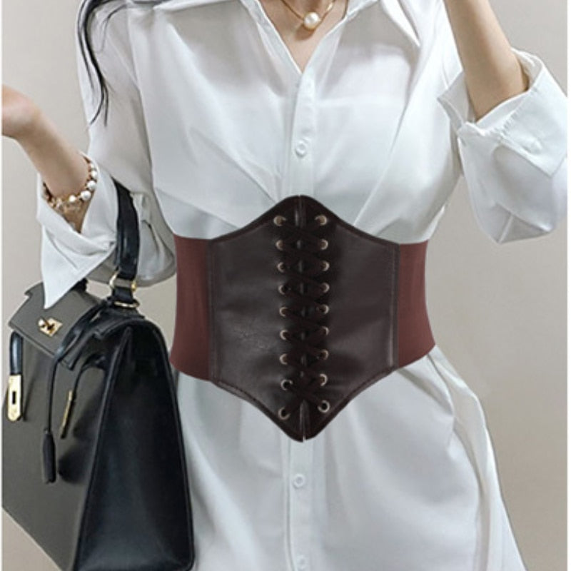 Lace-up Corset Slimming Waist Vintage Wide Belt