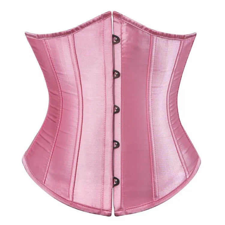 Satin Underbust Corset Bustier Waist Cincher