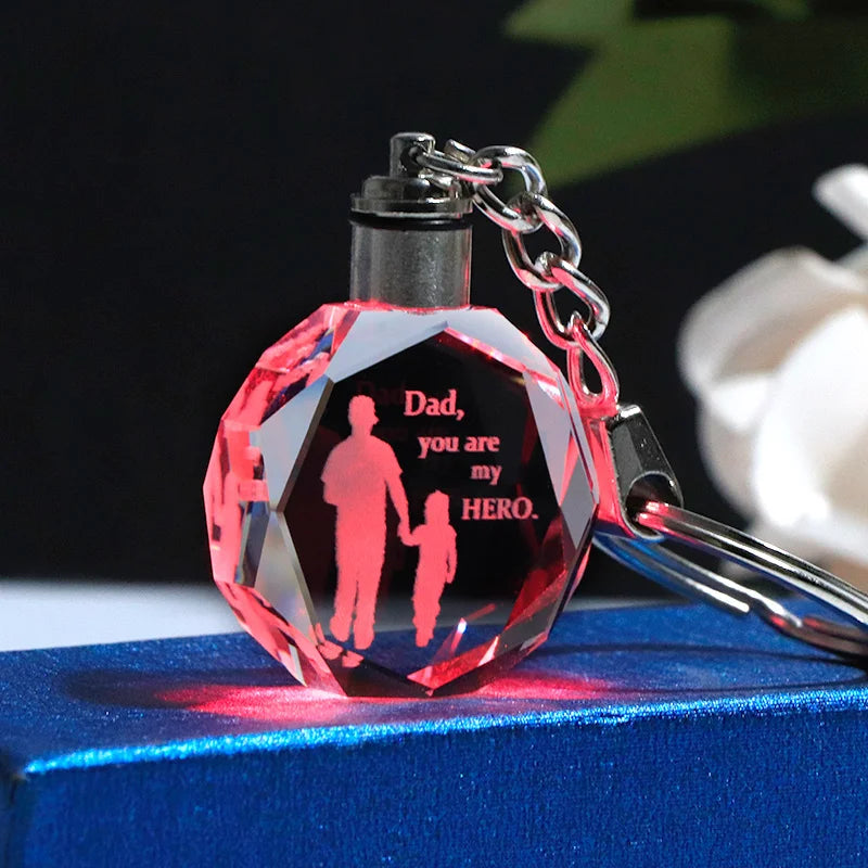 A  Gift For Dad  K9 Crystal LED Key Chain