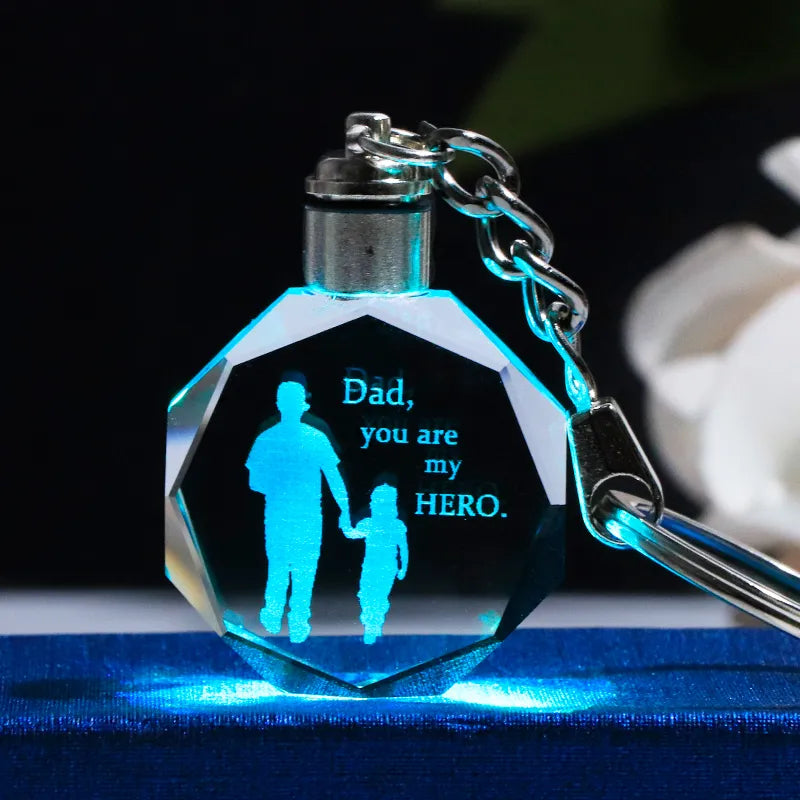 A  Gift For Dad  K9 Crystal LED Key Chain