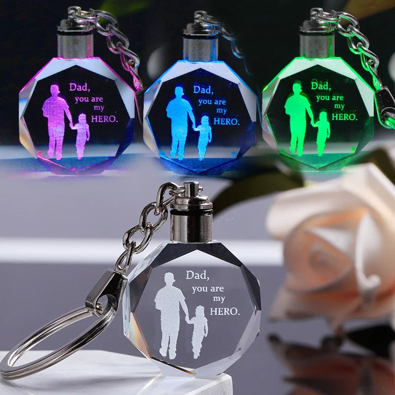 A  Gift For Dad  K9 Crystal LED Key Chain