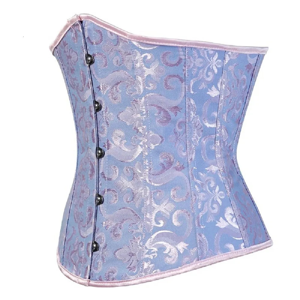 Satin Underbust Corset Bustier Waist Cincher