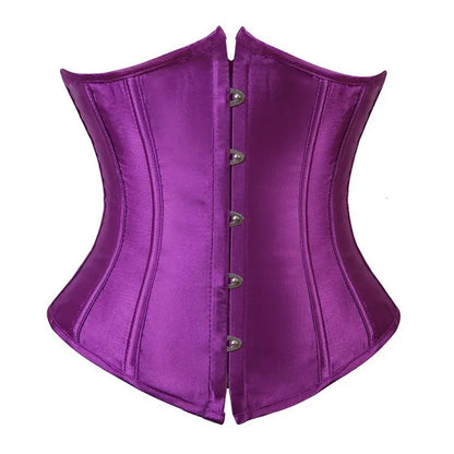 Satin Underbust Corset Bustier Waist Cincher