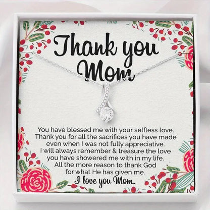 Mom Gift THANK YOU MOM  Necklace