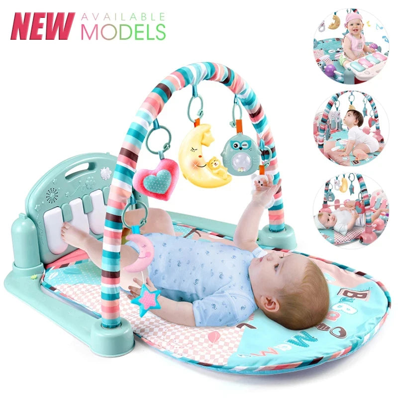 Infant's interactive gym stimulates early development.