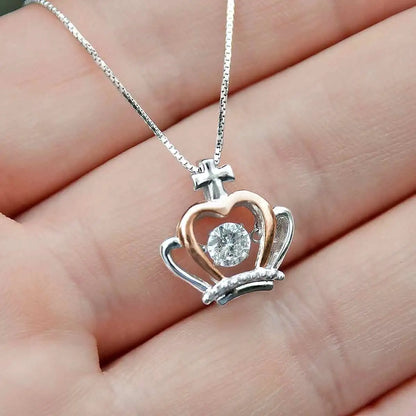 Gift for Wife Trendy Crown Zircon Pendant Necklace