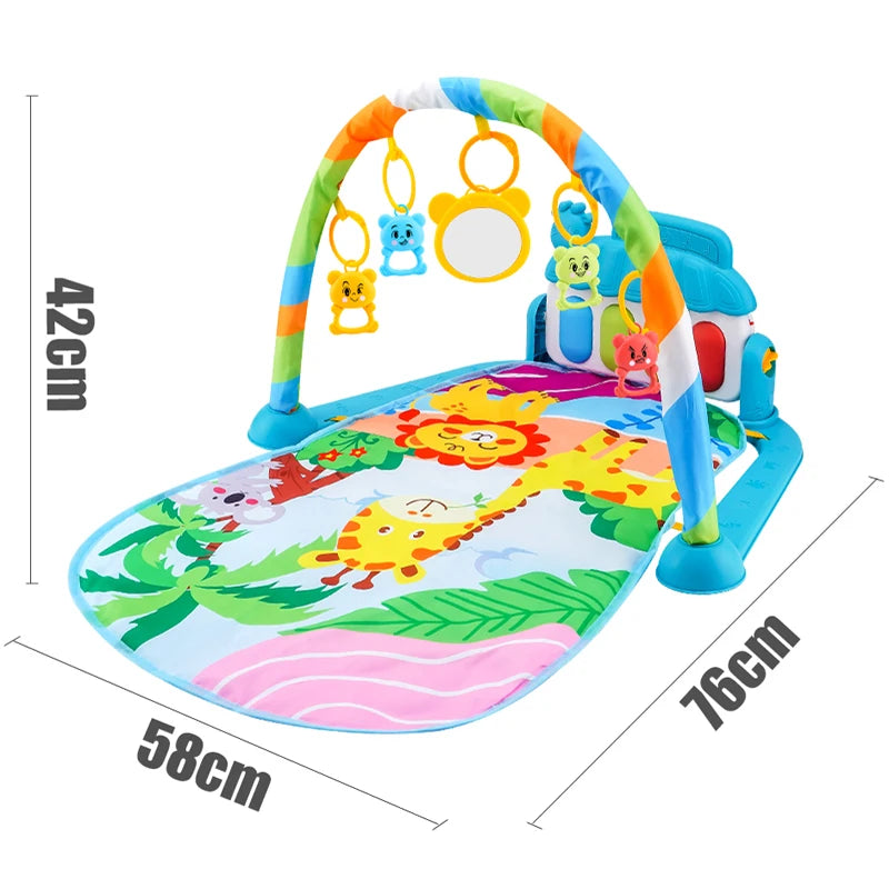 Infant's interactive gym stimulates early development.