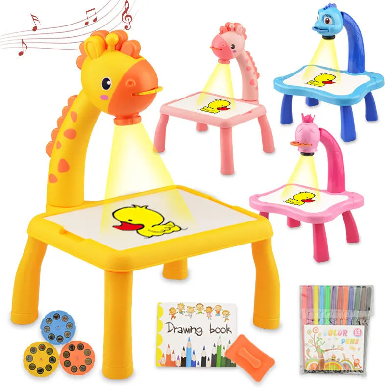 Children LED Projector Drawing Table