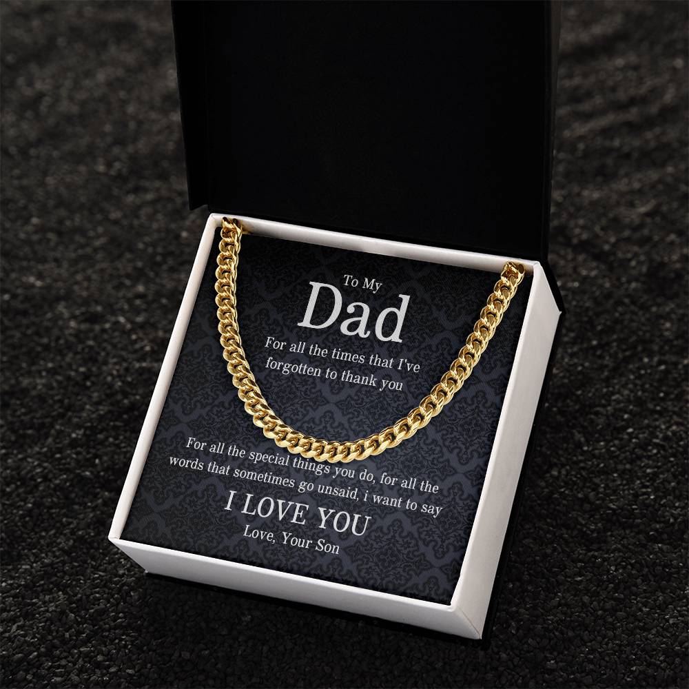 To My Dad | I Love You - Cuban Link Chain