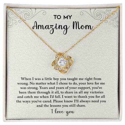 To My Amazing Mom | I Love You - Love Knot Necklace