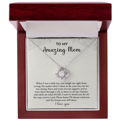 To My Amazing Mom | I Love You - Love Knot Necklace