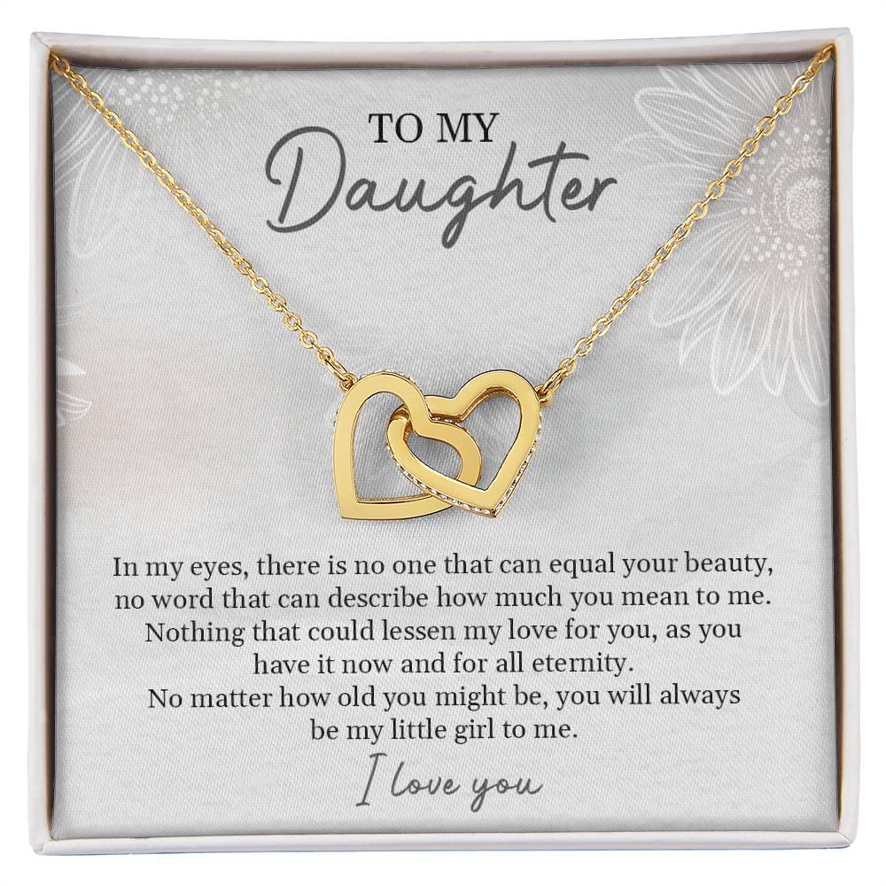 To My Daughter | I Love You - Interlocking Hearts necklace