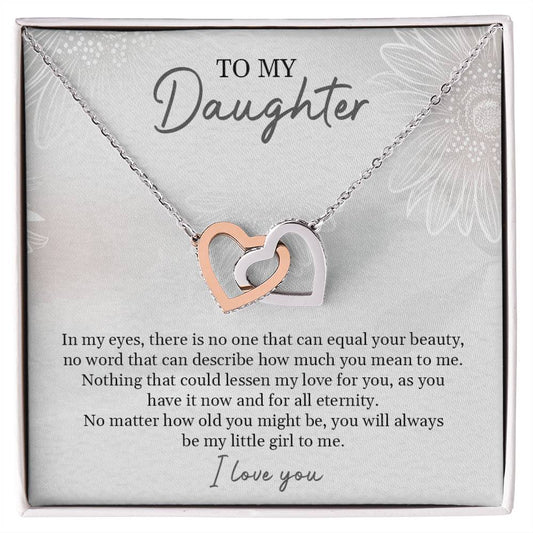 To My Daughter | I Love You - Interlocking Hearts necklace