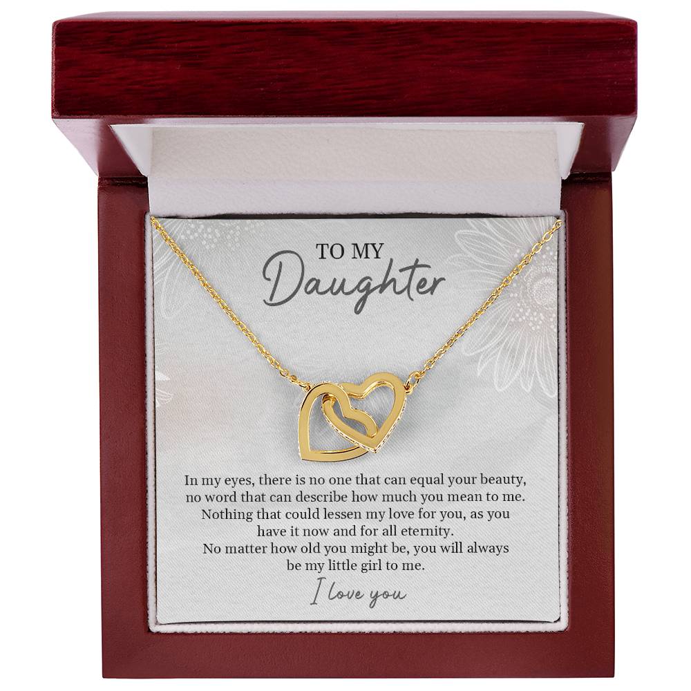 To My Daughter | I Love You - Interlocking Hearts necklace