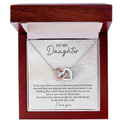 To My Daughter | I Love You - Interlocking Hearts necklace