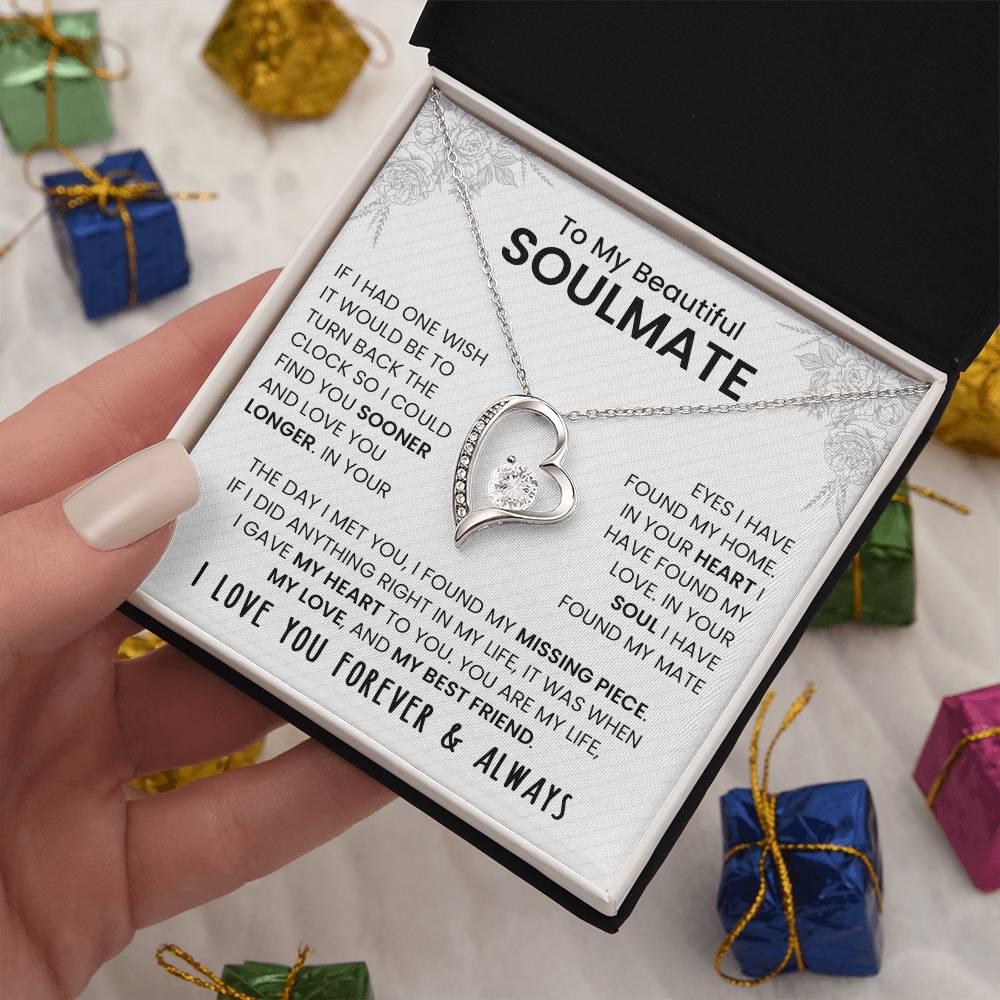 To My Beautiful Soulmate | I Love You, Forever & Always - Forever Love Necklace