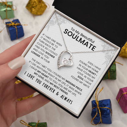 To My Beautiful Soulmate | I Love You, Forever & Always - Forever Love Necklace